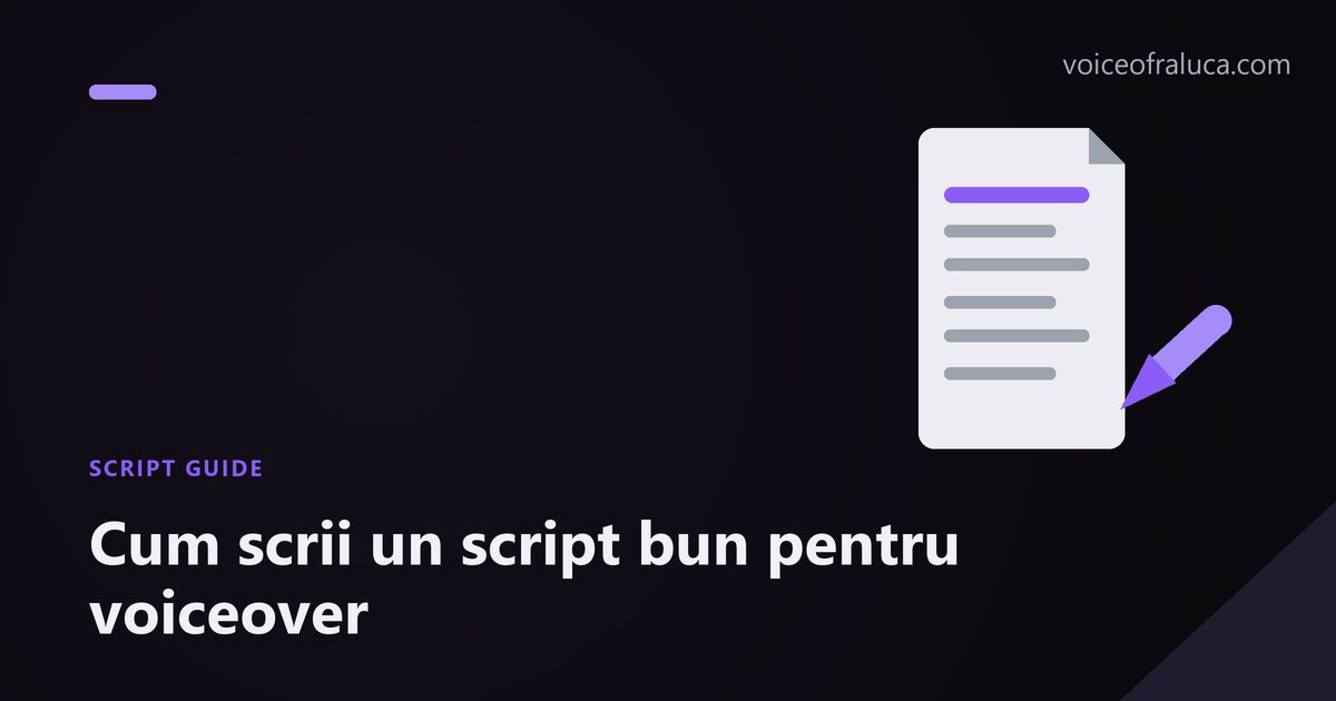 Cum scrii un script bun pentru voiceover